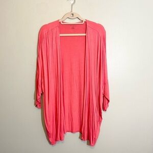 Lane Bryant Womens Stretch Open Front Long Sleeve Cardigan Pink Size 18/20